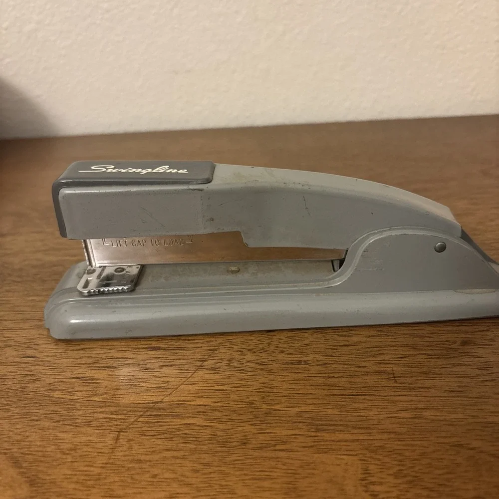 Vintage Industrial Modern Eames Era Swingline Stapler Gray USA Model #27 Works